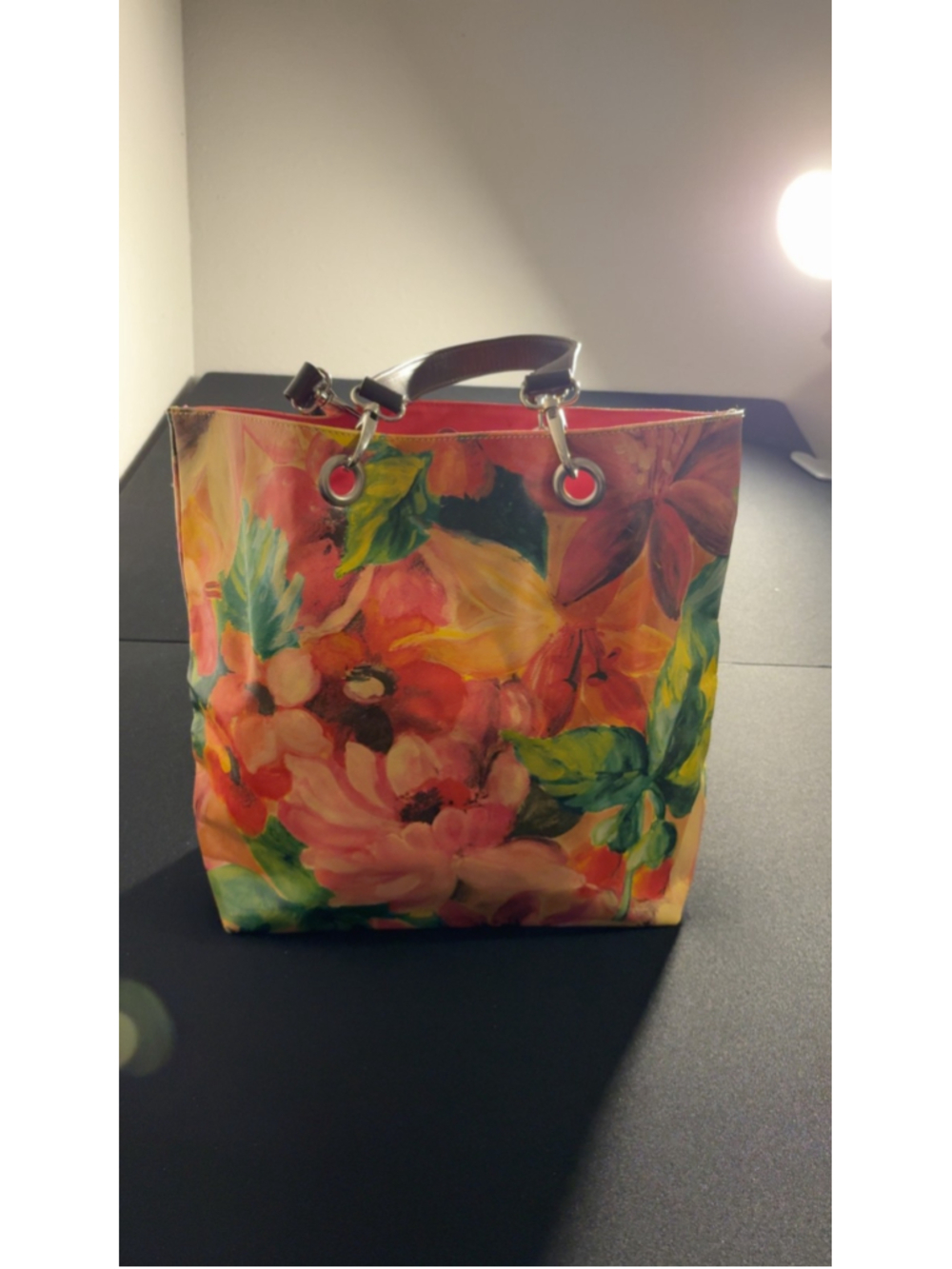 Maurizio Taiuti Floral Leather Tote Bag Made in Italy